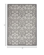 HomeRoots Grey/Charcoal 100% Polypropylene 4’ x 6’ Gray and Charcoal Indoor Outdoor Area Rug