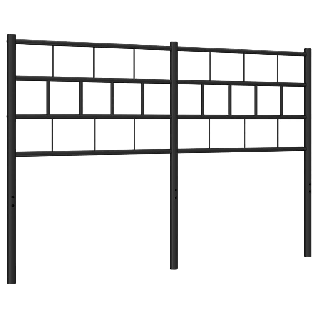 vidaXL Metal Headboard - Powder-Coated Steel Construction, Stable and Secure, Ideal for Bedrooms, Stylish Design, Fits 59.1&quot; Mattresses, Black