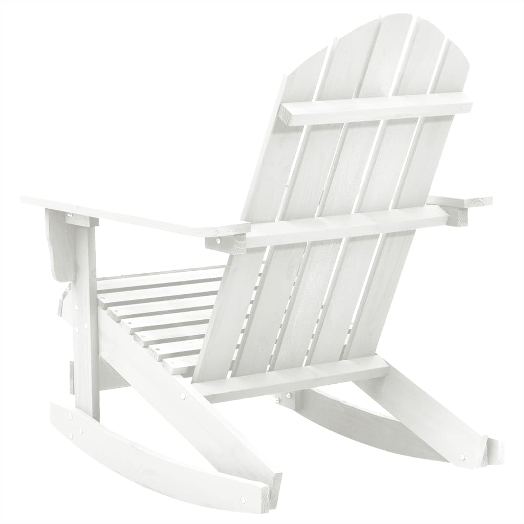vidaXL Solid Wood Patio Rocking Chair in White - Vintage Inspired Outdoor Armchair for Garden and Patio Living Space