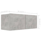 vidaXL TV Cabinet Set 7 Piece Living Room Bedroom Furniture HiFi Stereo Cabinet TV Stand Media Unit Entertainment Center Engineered Wood Concrete Gray