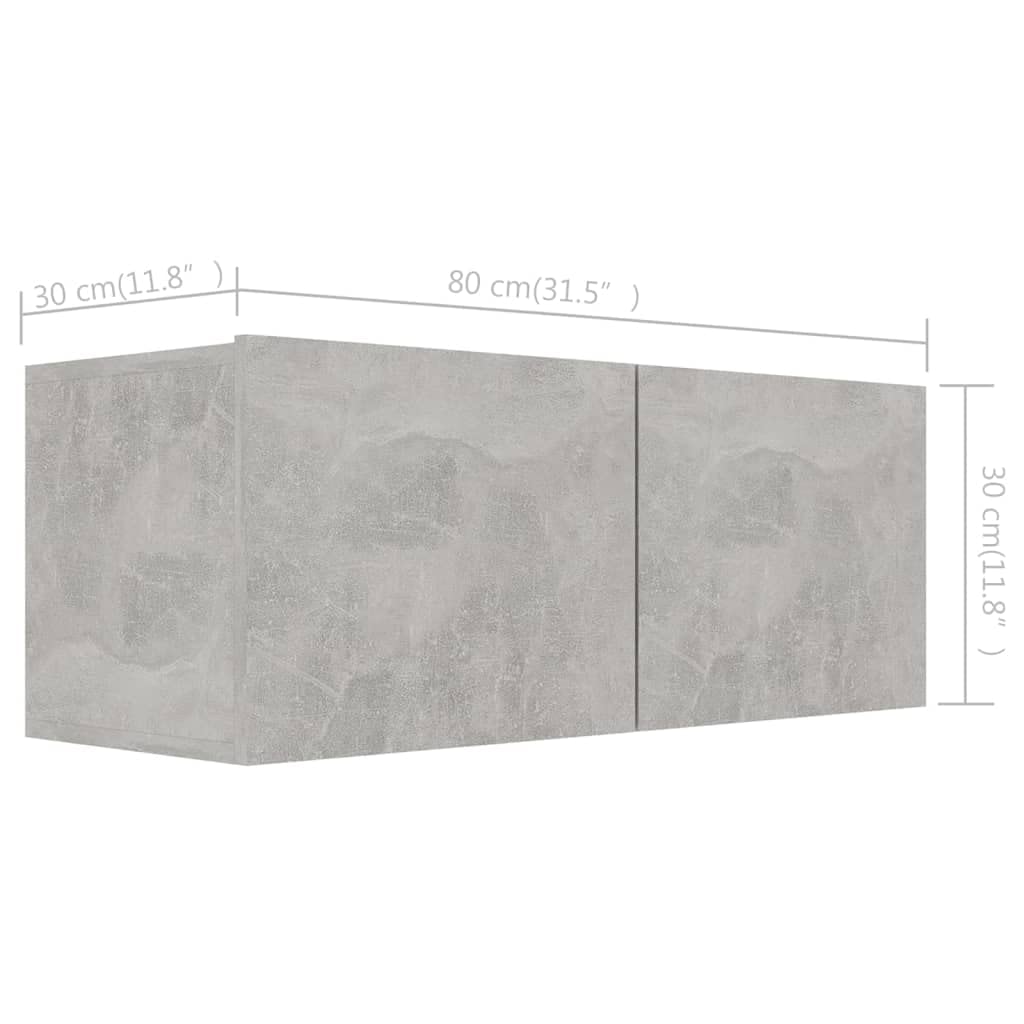 vidaXL TV Cabinet Set 7 Piece Living Room Bedroom Furniture HiFi Stereo Cabinet TV Stand Media Unit Entertainment Center Engineered Wood Concrete Gray