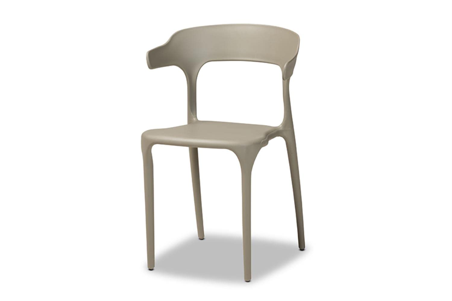 Baxton Studio Gould Modern Transtional Beige Plastic 4-Piece Dining Chair Set