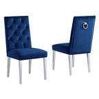 Best Quality Furniture Sc69 Side Chairs (Set Of 2), Navy Blue