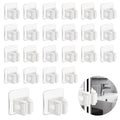 3-H 24-Pack Self Adhesive Broom Holder Wall Mount - Heavy Duty No Drill Broom Organizer for Garage Closet Kitchen, Plastic Stora
