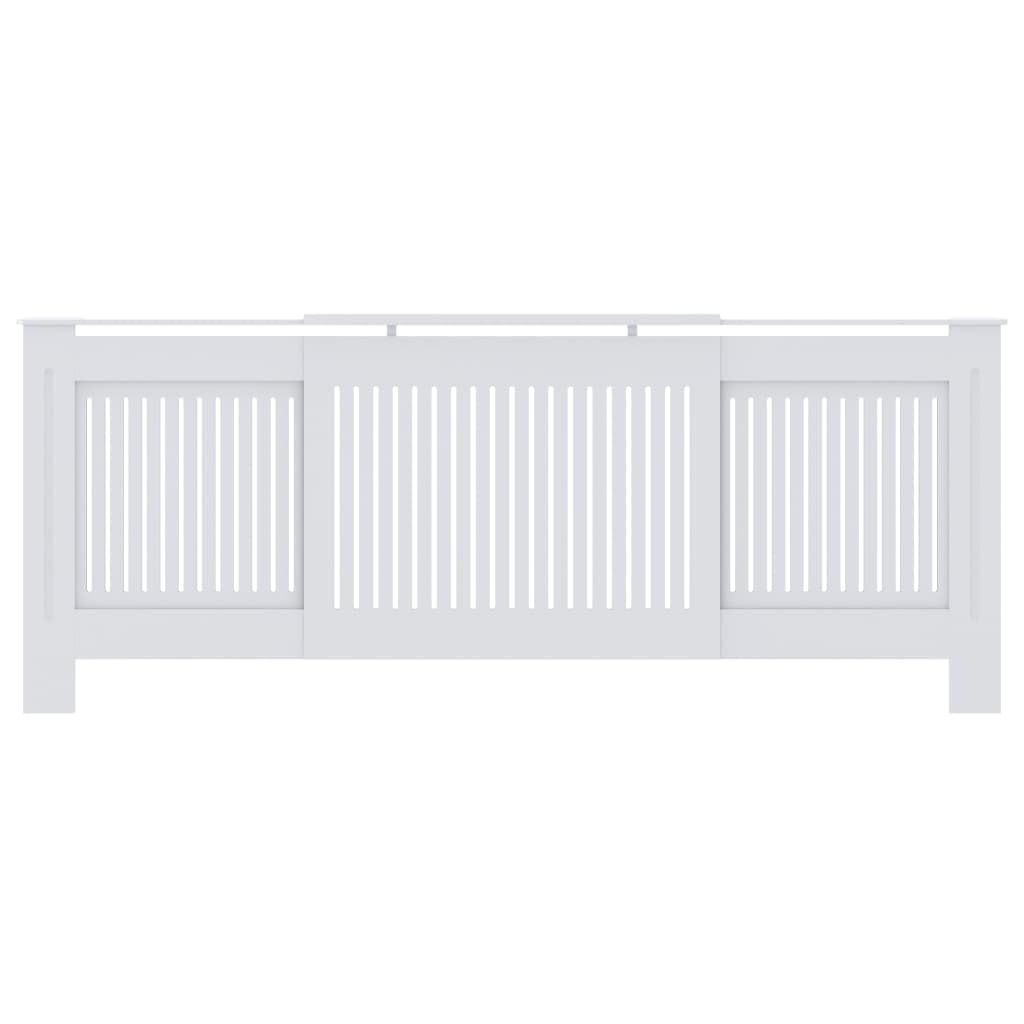 vidaXL Radiator Cover, Slatted Design Heater Cover Cabinet with Top Storage Shelf, Hide Cluttered Pipes, MDF, 30.7''x7.5''x32.1'', Brown