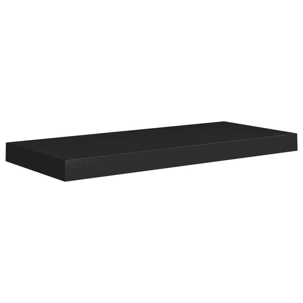 vidaXL Floating Wall Shelves - Set of 2, Stylish Display Storage, Invisible Mounting System, Honeycomb MDF and Metal Frame, Durable and Stable, Black