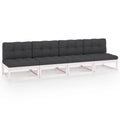 vidaXL Patio Furniture, 4-Seater Conversation Sofa with Cushions, Outdoor Couch Furniture Sectional Sofa for Balcony Garden, Solid Wood Pine-Like New Condition