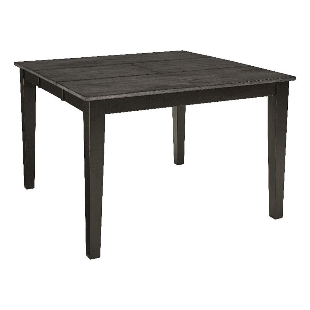 Progressive Furniture Salem Counter Table, 36&quot; Leaf Extends To 54&quot; W X 54&quot; D X 36&quot; H, Gray/Black