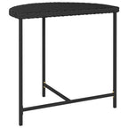 vidaXL Modern Patio Table in Black - Poly Rattan Table with Powder-Coated Steel Frame - Easy Assembly - Indoor/Outdoor Use - Dimensions 31.5"x19.7"x29.5"