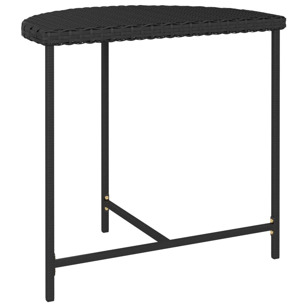 vidaXL Modern Patio Table in Black - Poly Rattan Table with Powder-Coated Steel Frame - Easy Assembly - Indoor/Outdoor Use - Dimensions 31.5"x19.7"x29.5"