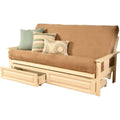 Kodiak Furniture Monterey Antique White Storage Sofa and Suede Peat Tan Mattress