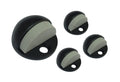 Qcaa Solid Brass Low Dome Floor Door Stop, 1/4'-3/4' Clearance From Floor Buttom, Matte Black, 4 Pack, Made In Taiwan