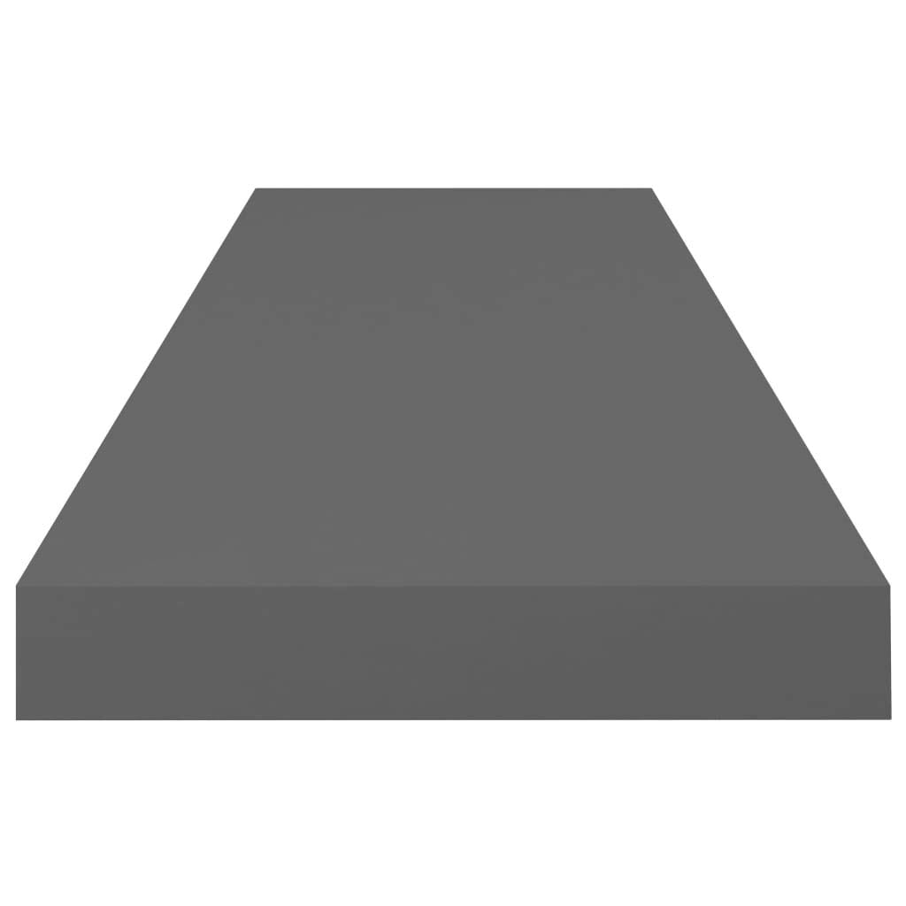 vidaXL Floating Wall Shelves, Set of 2, High Gloss Gray, 31.5&quot;x9.3&quot;x1.5&quot; Invisible Mounting, Simple Modern Decorative Storage, Honeycomb MDF and Metal Frame