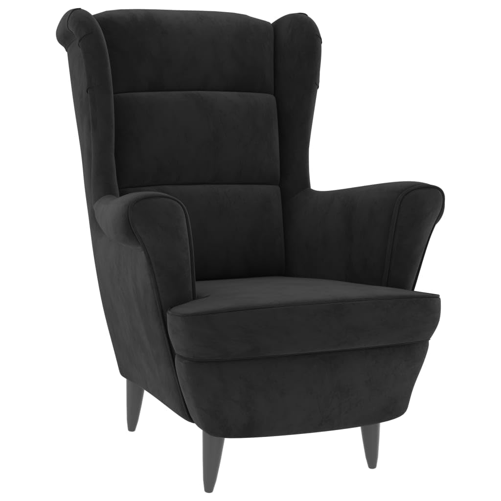 vidaXL Black Velvet Retro Armchair - Soft and Durable Seating Solution for Living Room, Office, or Lounge Area