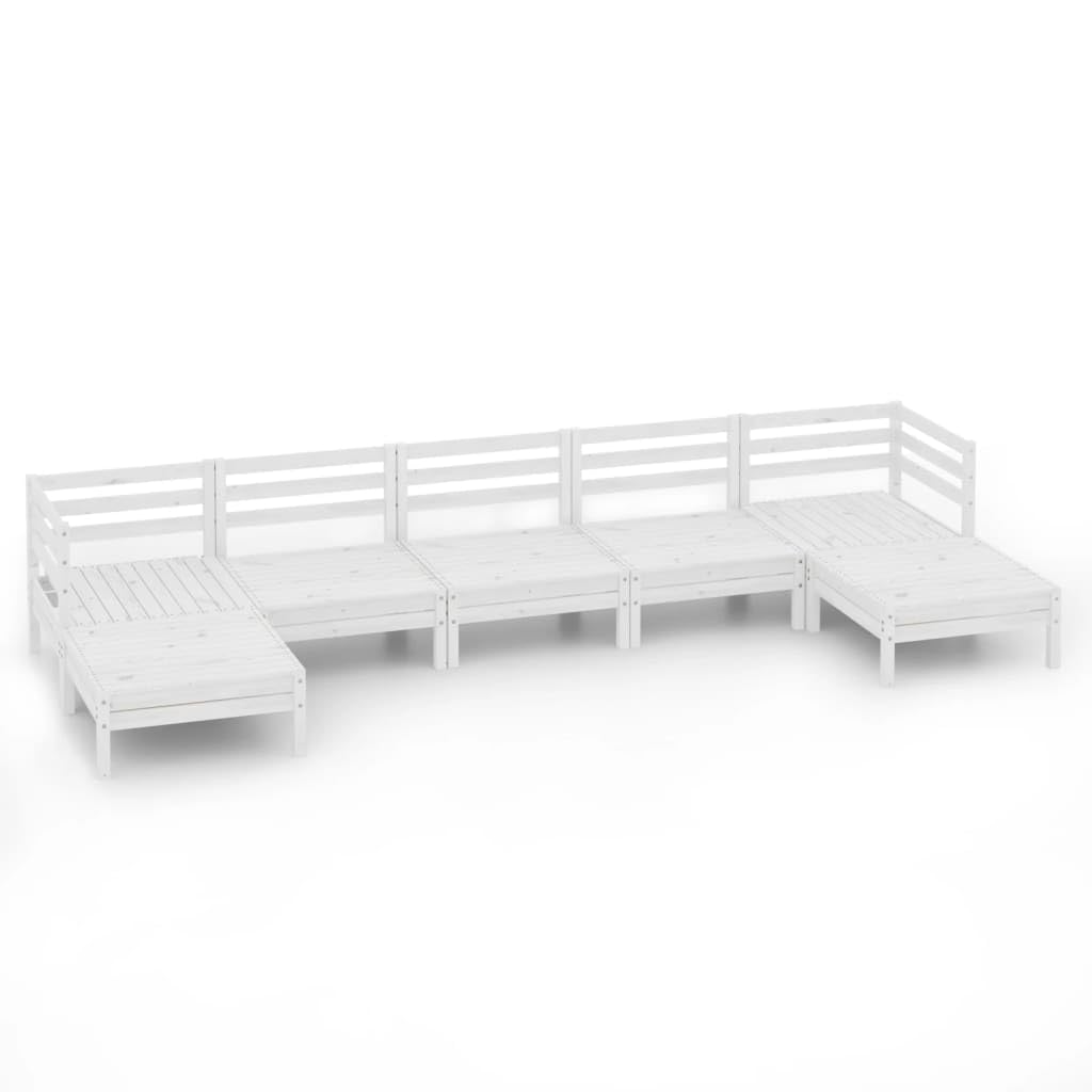 vidaXL 7-Piece Patio Lounge Set Made of Durable Pinewood with Stylish Retro Pallet Design - Ideal for Garden, Patio, or Living Room