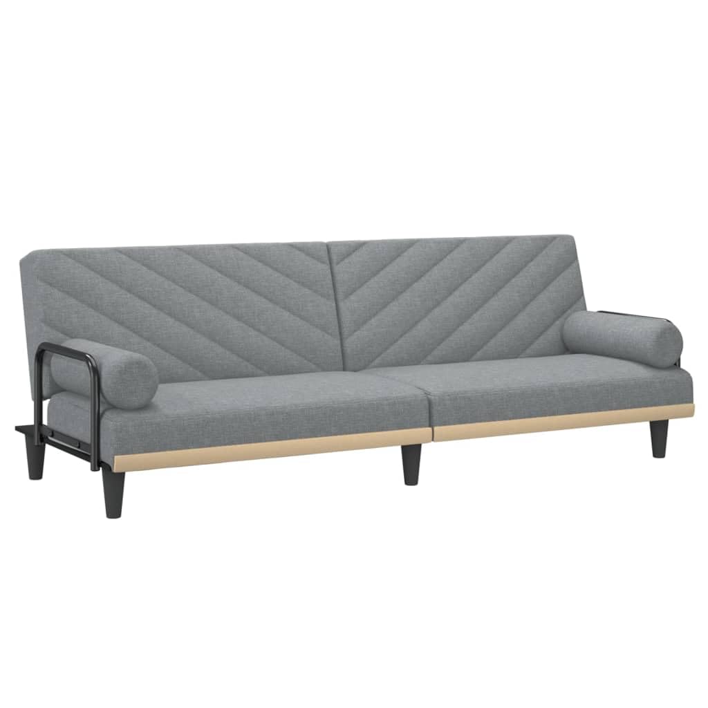 Fabric Sleeper Sofa with Adjustable Backrest and Practical Pillows - Thumbnail 2