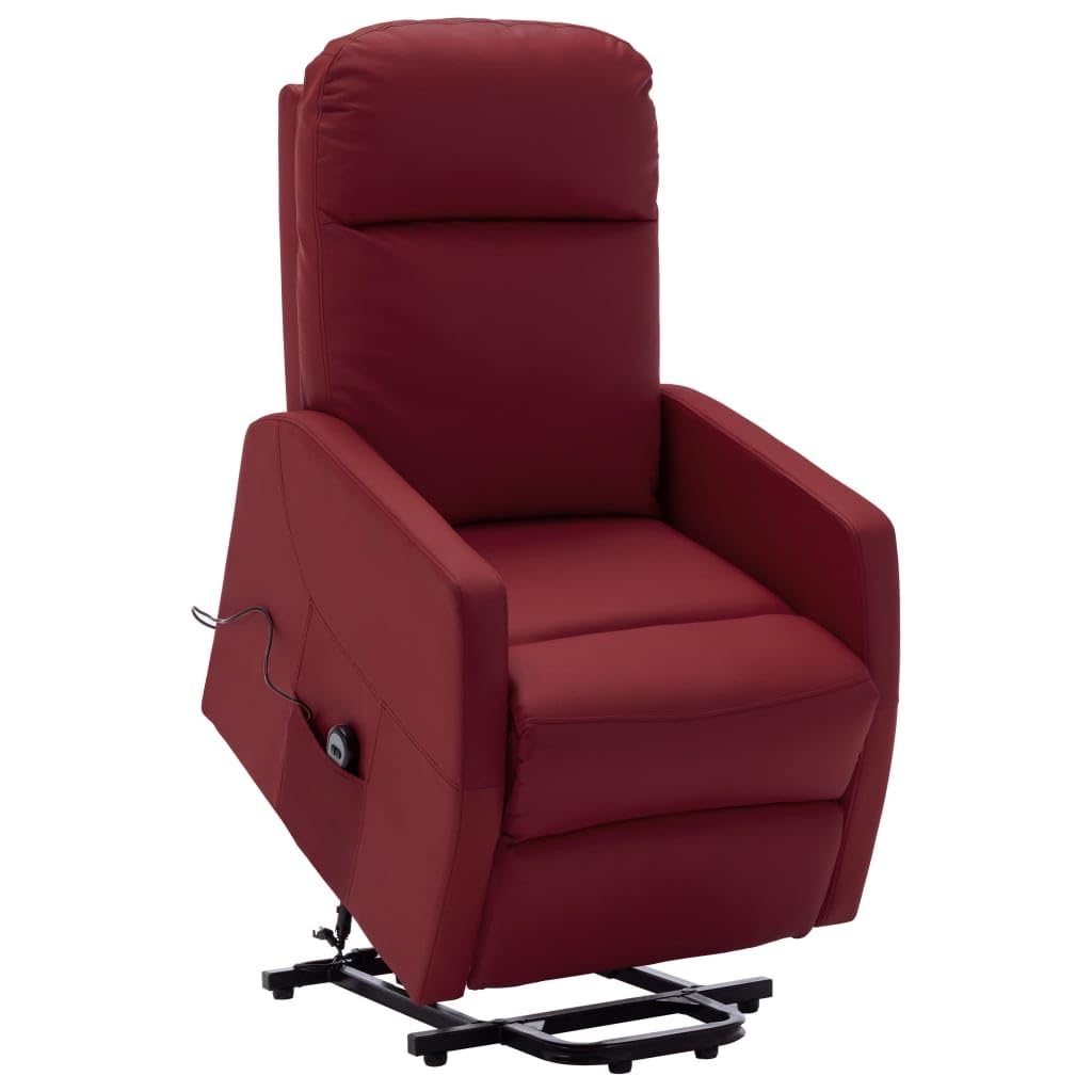 vidaXL Stand-up Recliner Wine Red Faux Leather