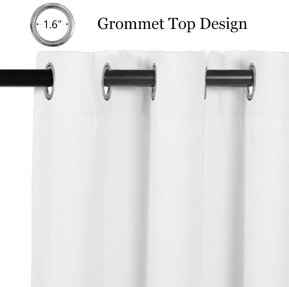 Mysky Home White Curtain For Bedroom, Grommet Room Darkening Curtain For Living Room, Vertical Blinds Privacy Thermal Insulated Curtain, 1 Curtain Panel, 42 X 54 Inch, Pure White