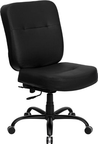 Flash Furniture Hercules Series Big & Tall LeatherSoft Swivel Office Chair, Ergonomic High-Back Executive Chair with Full Headrest, Padded Seat, Black - Thumbnail 5