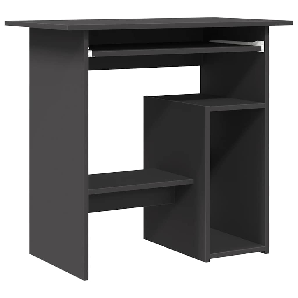 vidaXL Desk, Computer Desk with Keyboard Tray, Home Office Desk with Storage, Workstation for Living Room, Modern Style, Gray Engineered Wood