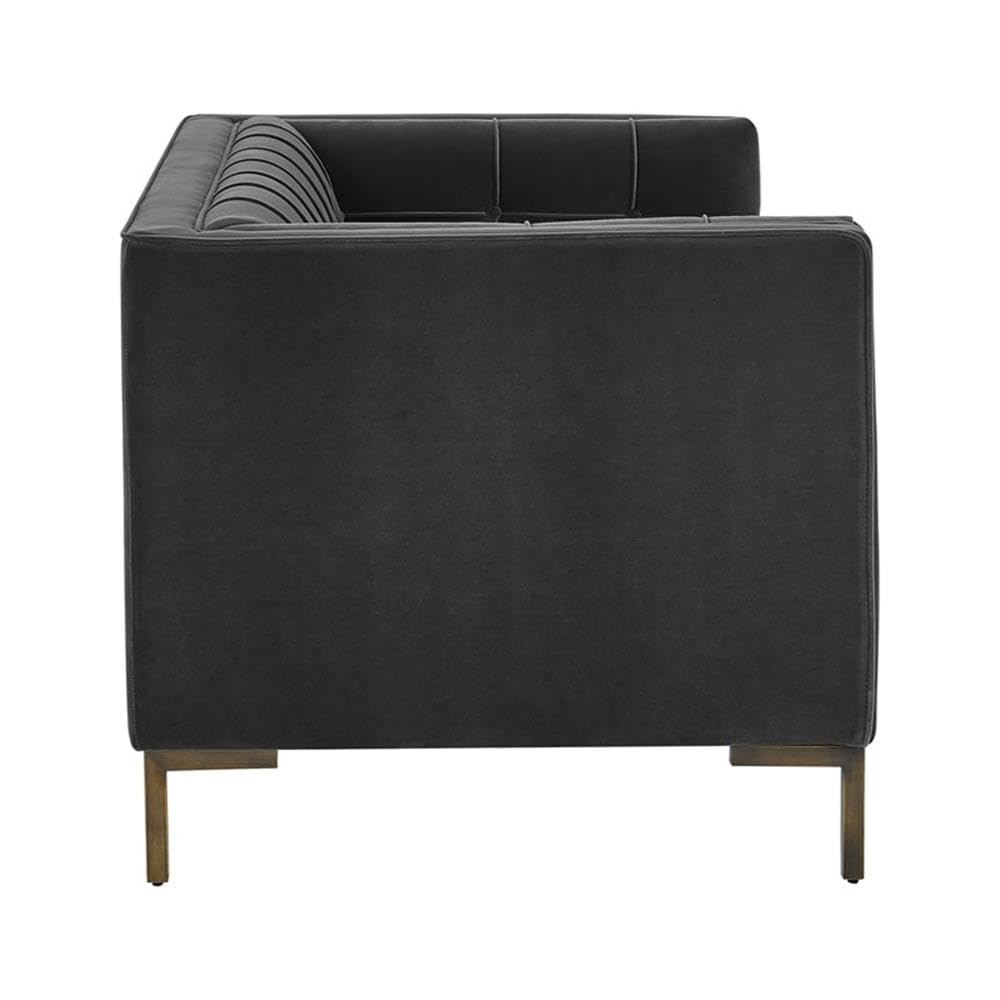 Steve Silver Furniture Isaac Gray Velvet Loveseat - Thumbnail 4
