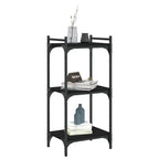 vidaXL 3-Tier Black Bookcase in Engineered Wood - Freestanding Bookshelf with Metal Frame for Home and Office Use, 15.7"x11.8"x33.9"