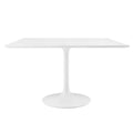 Modway Lippa 48 Mid-Century Modern Dining Table in White, 47 in Square