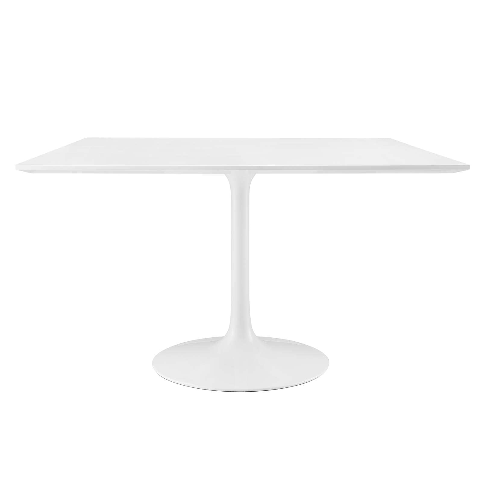 Modway Lippa 48 Mid-Century Modern Dining Table in White, 47 in Square