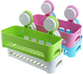 Rivugja Plastic Inter Design Bathroom Kitchen Organize Shelf Rack Shower Corner Caddy Basket With Sticker No Driling Required (1