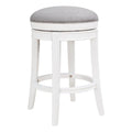 Comfort Pointe Laguna 26-Inch Farmhouse White Wood Swivel Counter Stool