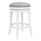 Comfort Pointe Laguna 26-Inch Farmhouse White Wood Swivel Counter Stool