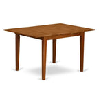 East West Furniture MLNA5-SBR-W 5 Piece Kitchen Table & Chairs Set Includes a Rectangle Dining Table with Butterfly Leaf and 4 Dining Room Chairs, 36x54 Inch, Saddle Brown