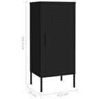 vidaXL Steel Storage Cabinet, Black - Industrial Design with 2 Adjustable Shelves and Levelers, 16.7"x13.8"x40"