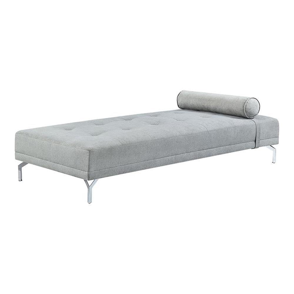 Acme Quenti Sofa Bed with Pillow in Gray Melange Velvet