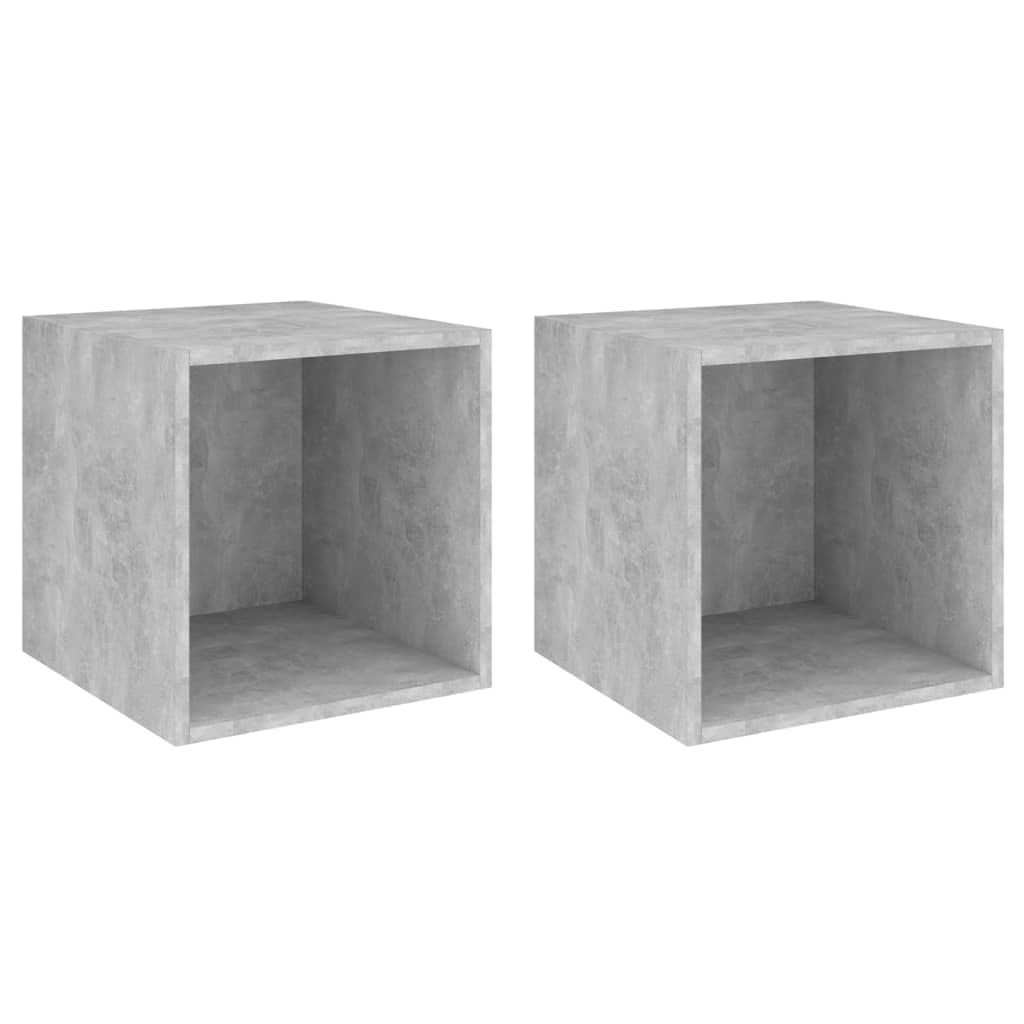 vidaXL Wall Cabinets 2 pcs Concrete Gray 14.6&quot;x14.6&quot;x14.6&quot; Chipboard