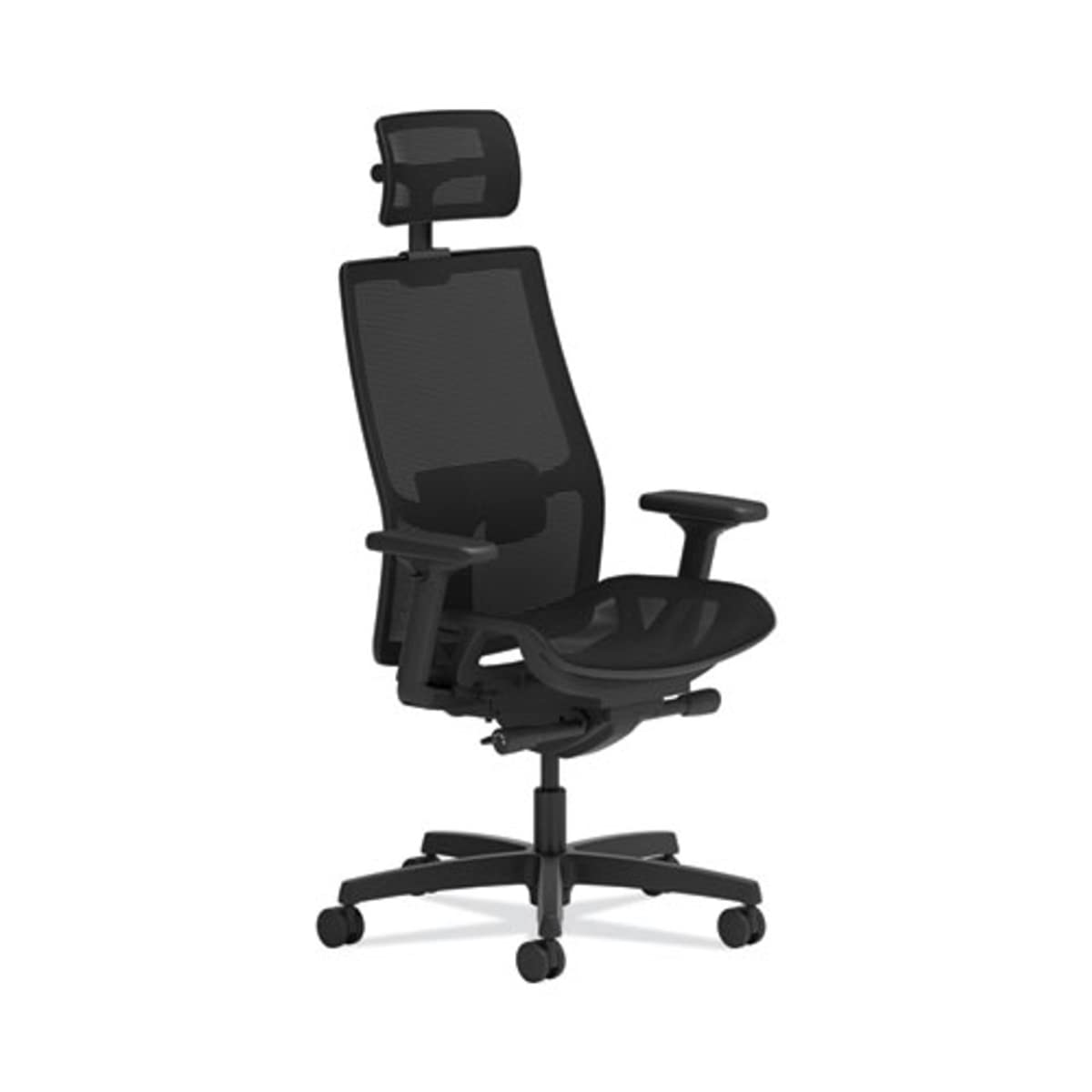 Hon Ignition 2.0 4-Way Stretch Mesh Back And Seat Task Chair, Supports Up To 300 Lb, 17&Quot; To 21&Quot; Seat, Black Seat, Black Base