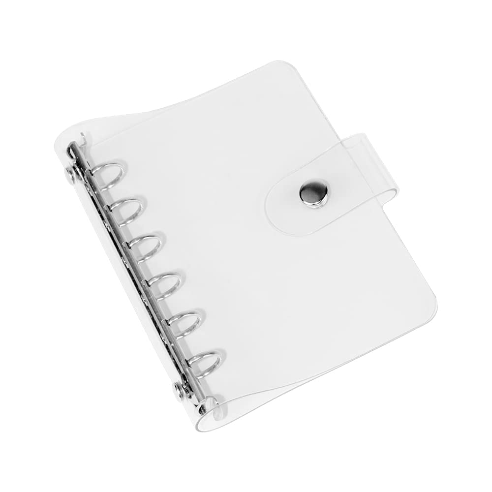Personal A7 Size 4.3X5.7 Inch 6-Ring Pocket Size Clear Binder Covers Soft Pvc Notebook Round Ring Binder Cover Protector Snap Bu