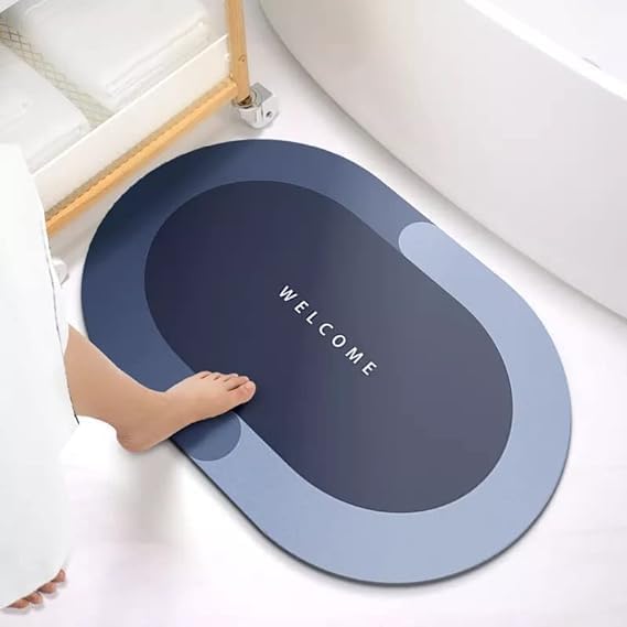 Bathroom Door Mats Absorbent Quick Dry | Bath Mats NonSlip AntiSkid Rubber Doormat for Home, Kitchen, Washroom (Pack of 1)