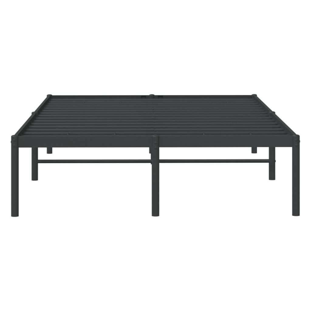 vidaXL Industrial Style Bed Frame with Extra Storage Space, Made from Robust Powder-Coated Steel, Black - Supports Mattresses of 53.1" x 74.8"