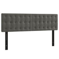 Vidaxl Velvet Headboards, Dark Gray - Classic Design, Engineered Wood And Solid Larch Wood Construction, Foam Filling, Set Of 2