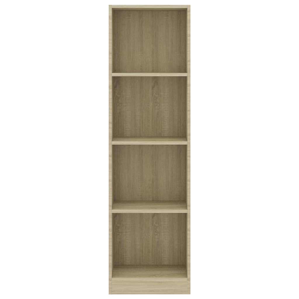 vidaXL 4 Tier Bookcase, Storage Unit with Shelf, Book Cabinet Living Room Indoor Living Room, Grey Concrete Engineered Wood