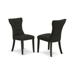 East West Furniture Lgga9-Blk-24 9 Piece Dining Table Set Includes A Rectangle Dining Room Table With Butterfly Leaf And 8 Black Linen Fabric Upholstered Chairs, 42X84 Inch, Black