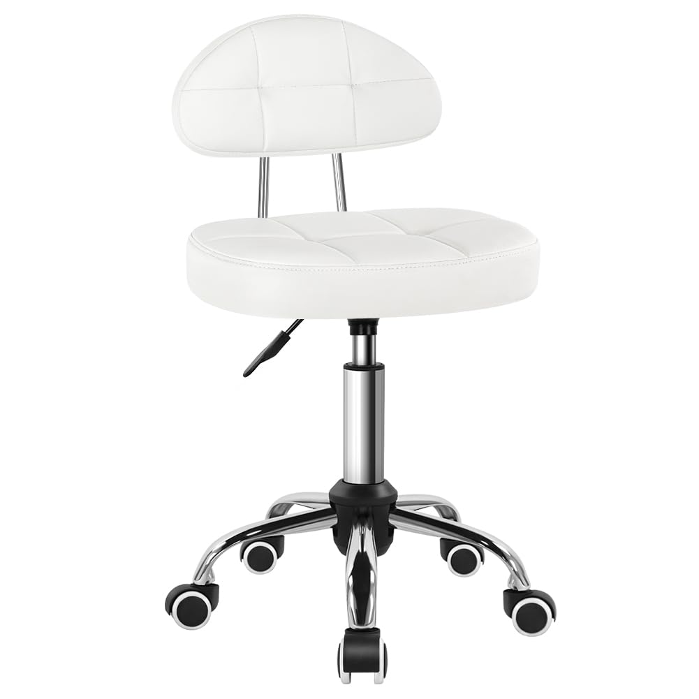 BFTOU Square Minimalist Swivel Stool with Wheel Perfect for Work SPA Shop Massage Height-Adjustable and Cost-Effective Rolling S