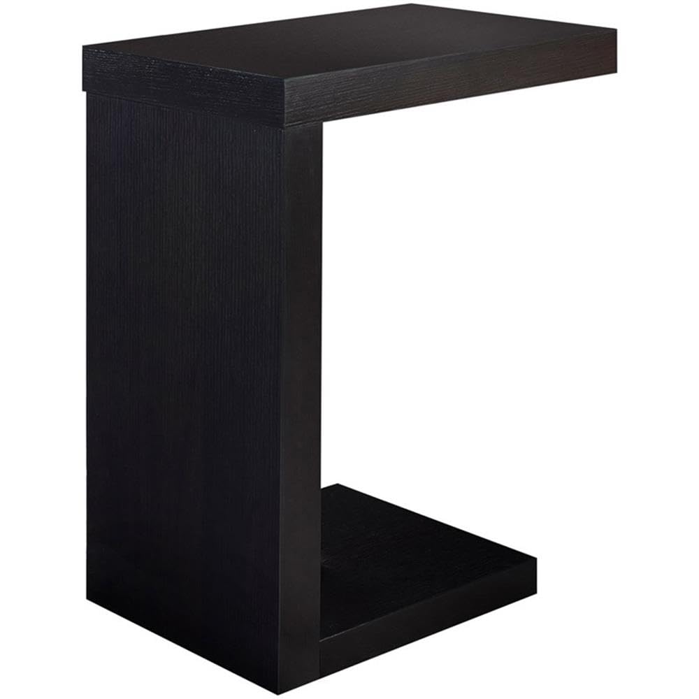 Monarch Specialties 2486, C-Shaped, End, Side, Snack, Living Room, Bedroom, Laminate, Brown, Contemporary, Modern Accent Table-Espresso, 18&quot; L X 11.5&quot; W X 24&quot; H, Cappuccino