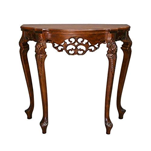 International Caravan Furniture Piece Half Moon Wood Console Table, 0
