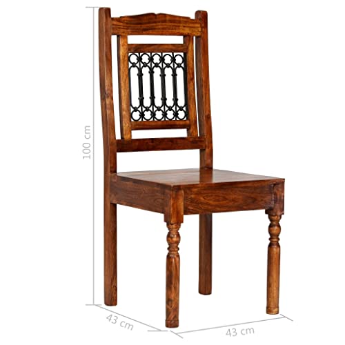 Vidaxl 7 Piece Solid Acacia Wood Dining Table Set With Sheesham Finish Kitchen Table And Chair Desk Home Indoor Dining Room Buffet Furniture Brown