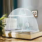 Ammer Pop Up Mosquito Net Tent For Beds, Portable Foldable Mosquito Netting Folding Design With Net Bottom,2 Entries,Suit For Tw