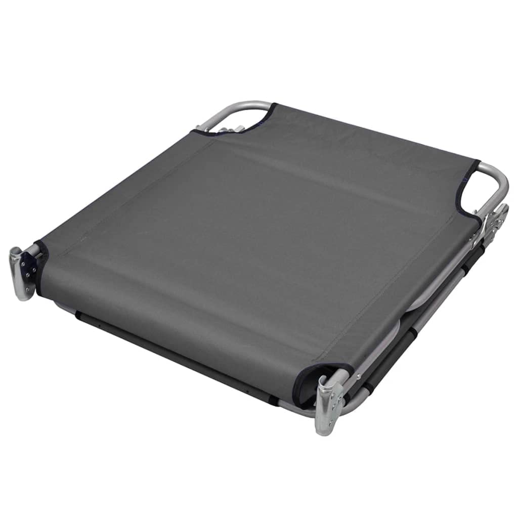 vidaXL Foldable Sunlounger - Adjustable Backrest, Durable Oxford Fabric, Powder-Coated Steel Frame, Easy Storage, Comfortable Head Cushion, Outdoor Use - Gray