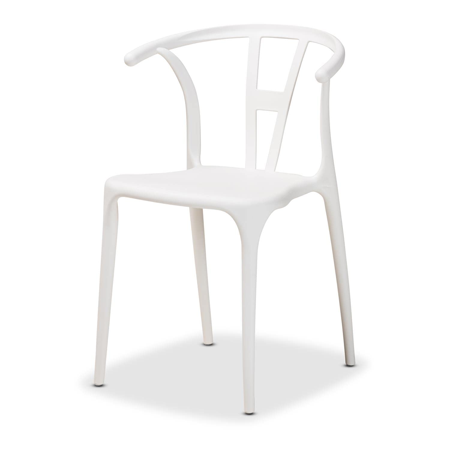 Baxton Studio Warner Modern and Contemporary White Plastic 4-Piece Dining Chair Set
