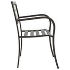 vidaXL Black Patio Bench 49.2" Made of Durable Powder-Coated Steel - Weather-Resistance and Easy Assembly for Garden, Patio, and Outdoor Areas